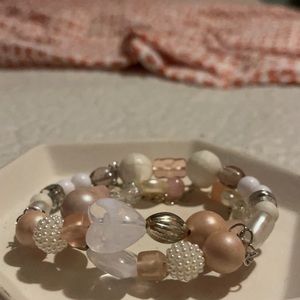 coquette glass bead necklace